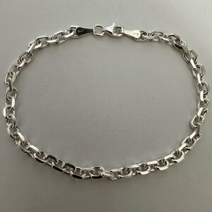 925 Silver 8” 4mm bracelet unisex link chain